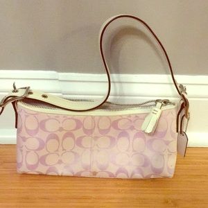 Lavender and white Coach bag